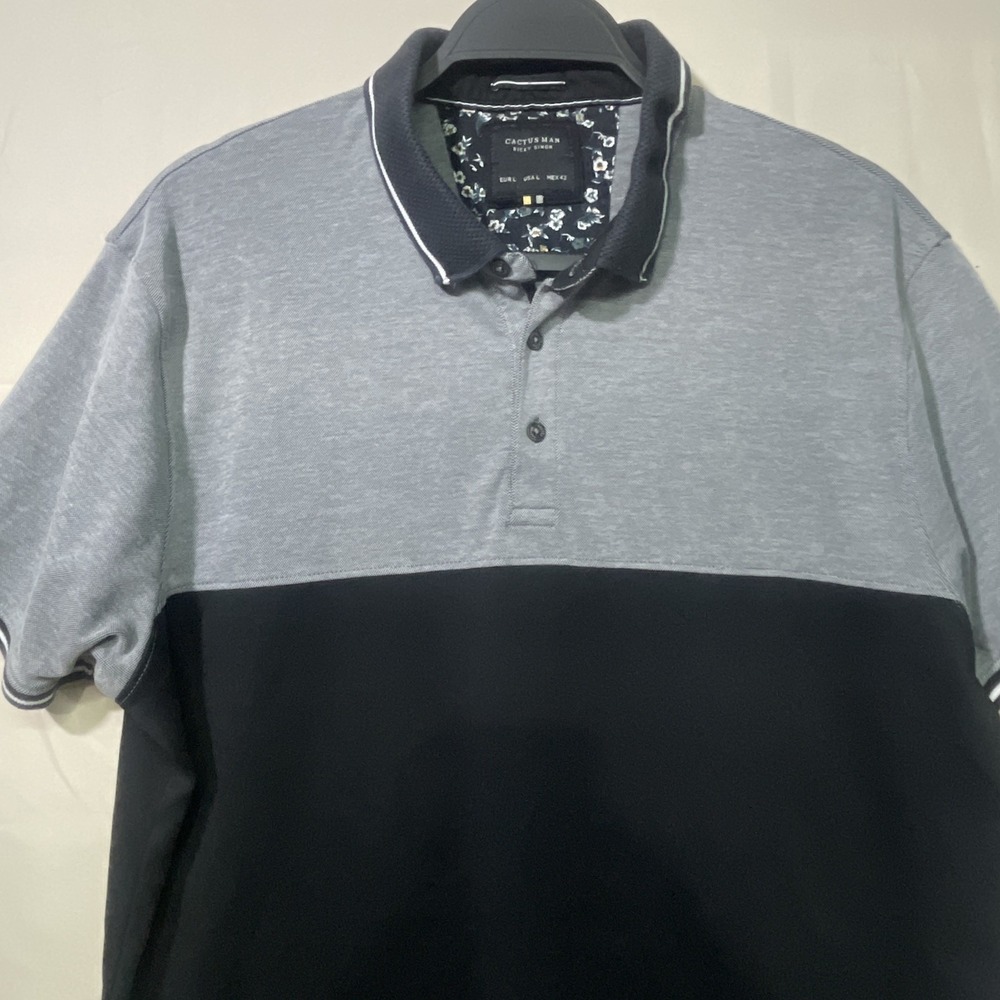 Cactus Man Ricky Singh - Polo Gray & Black Colorblock Mens Large